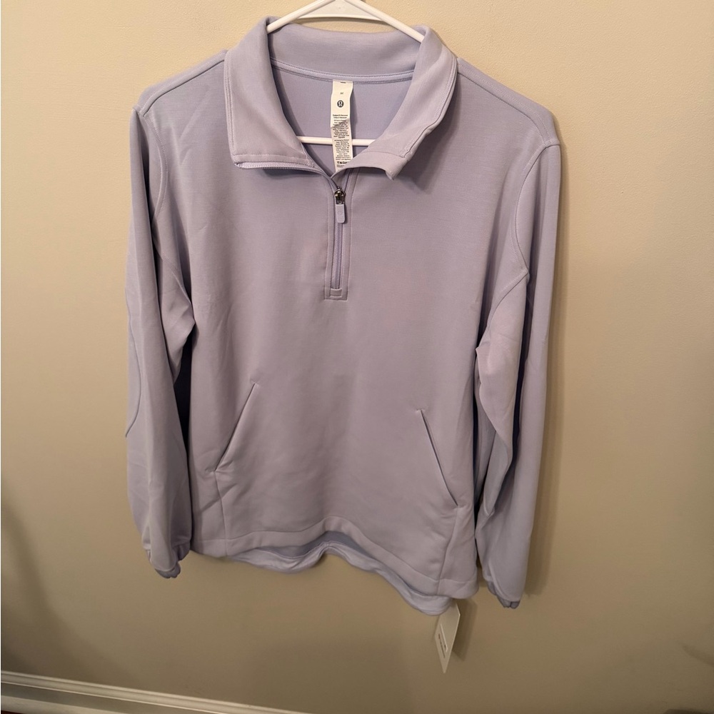 NWT Softstreme Oversized Half-Zip (NOT Cropped), Serene Blue color (light lilac) - Picture 1 of 2